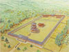 樫原廃寺復元図（梶川敏夫作）