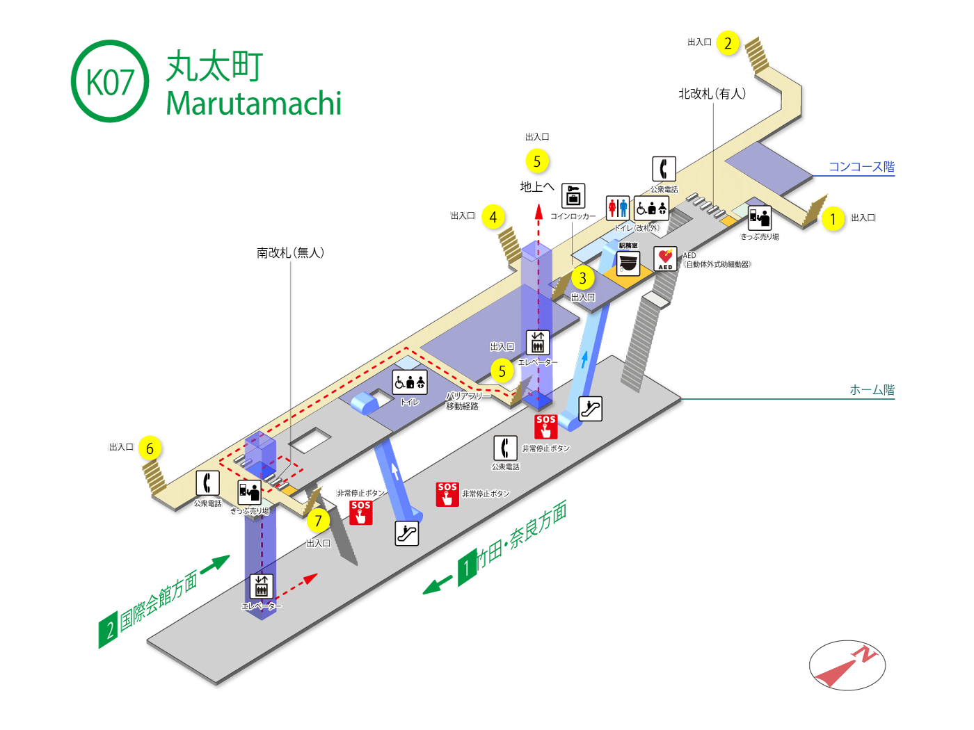 丸太町駅構内図