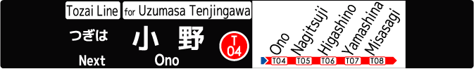 display next station(tozai line)