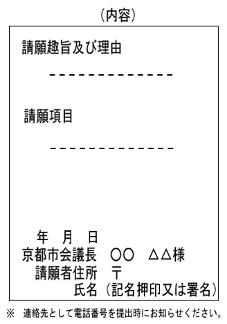 請願 陳情するには 京都市会